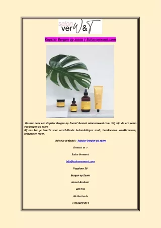 Kapster Bergen op zoom  Salonverwent.com