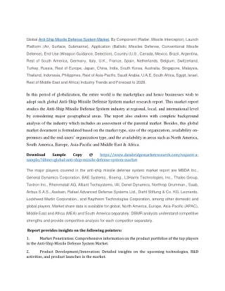 global anti ship missile defense system market