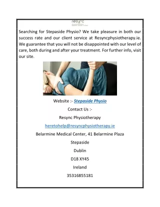 searching for stepaside physio we take pleasure