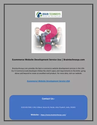 ecommerce website development service