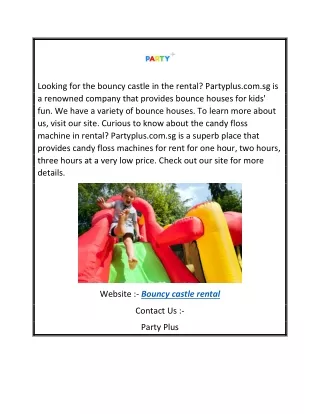 looking for the bouncy castle in the rental