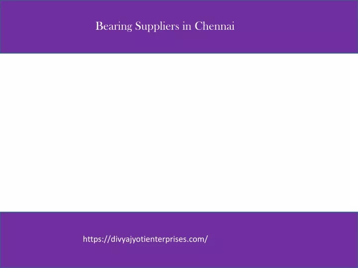 bearing suppliers in chennai