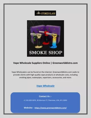 Vape Wholesale Suppliers Online | Greenworlddistro.com