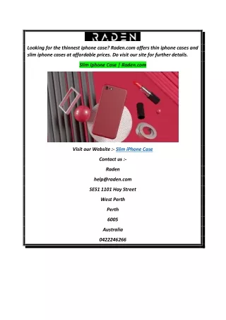 Slim Iphone Case  Raden.com