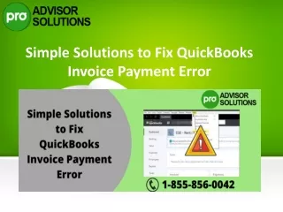 simple solutions to fix quickbooks invoice payment error