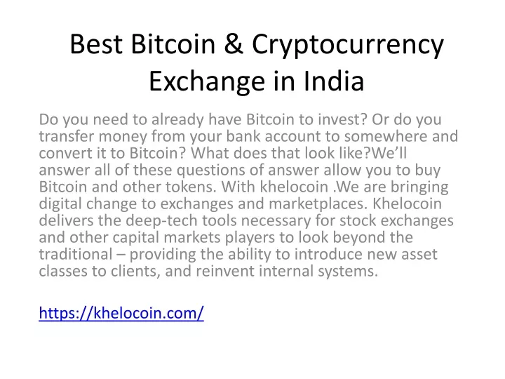 best bitcoin cryptocurrency exchange in india