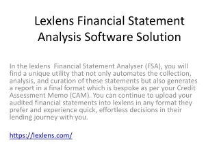lexlens financial statement analysis software solution