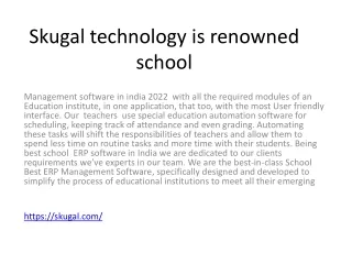 skugal technology is renowned school
