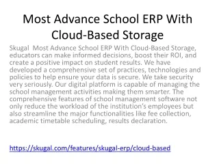 most advance school erp with cloud based storage
