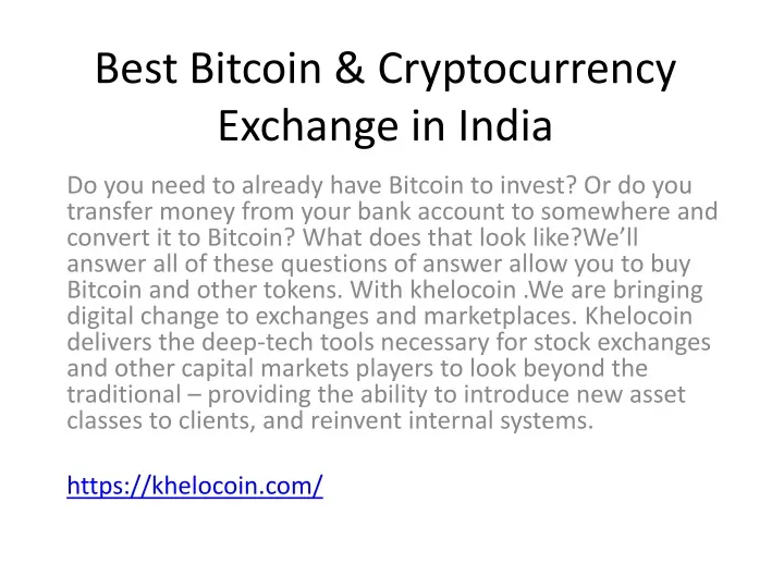 best bitcoin cryptocurrency exchange in india