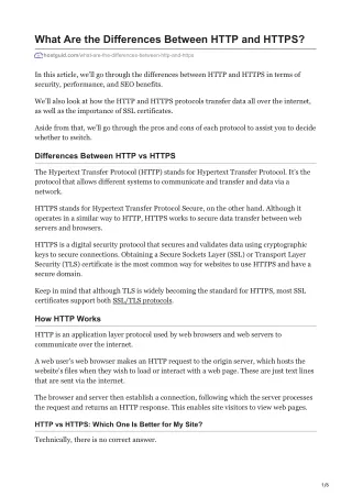 what are the differences between http and https
