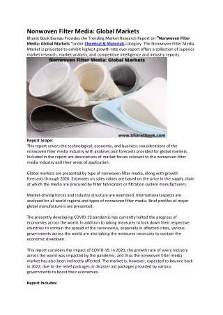 nonwoven filter media global markets bharat book