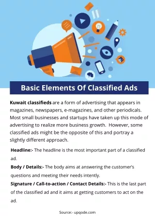 Basic Elements Of Classified Ads