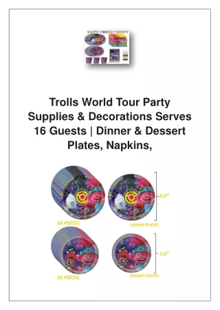 trolls world tour party supplies decorations