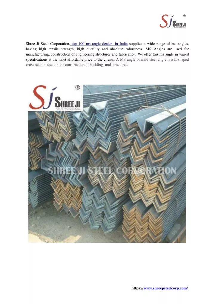 shree ji steel corporation top 100 ms angle