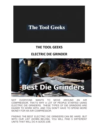 Electric Die Grinder