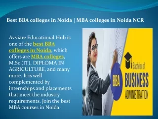 Best colleges for BCA Noida | best BCA courses Noida – Avviare