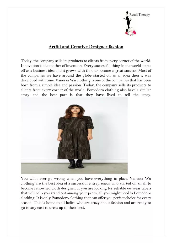 artful and creative designer fashion