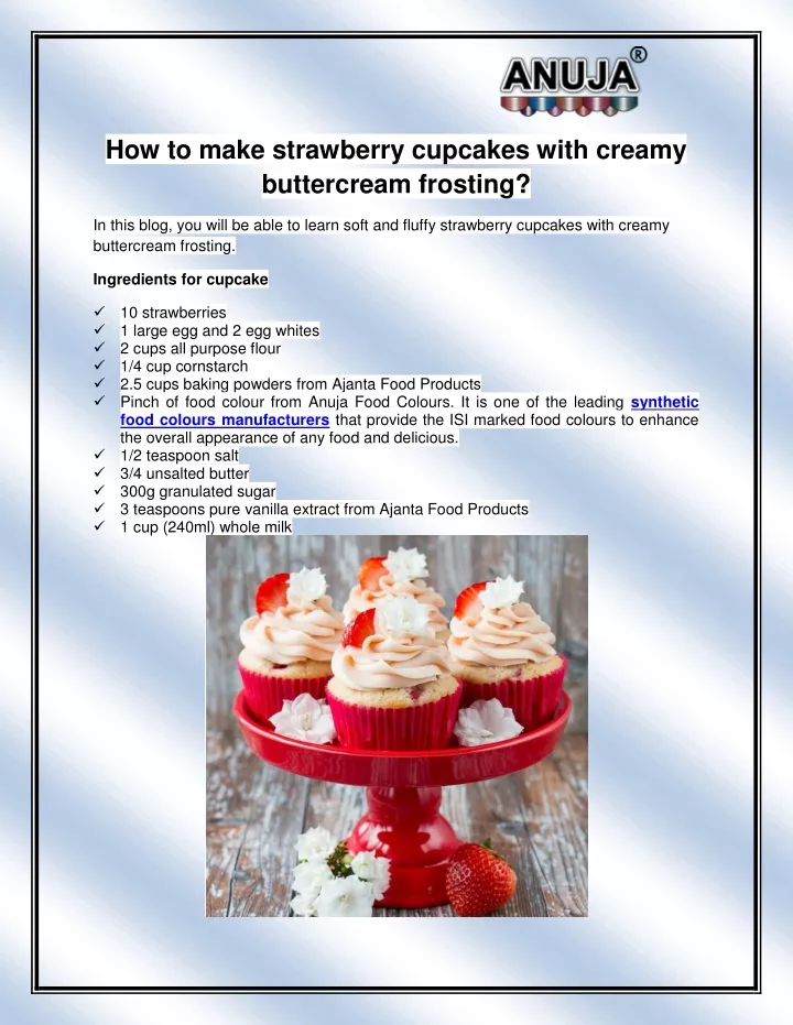 how to make strawberry cupcakes with creamy