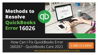 how can i fix quickbooks error 16026 quickbooks care 2021