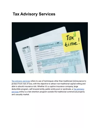 Tax Advisory Services
