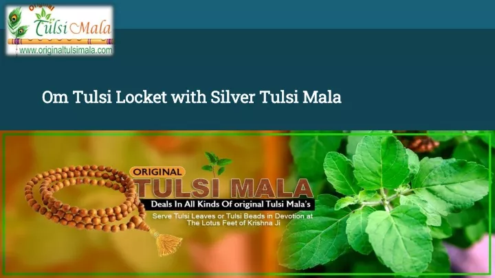 om tulsi locket with silver tulsi mala