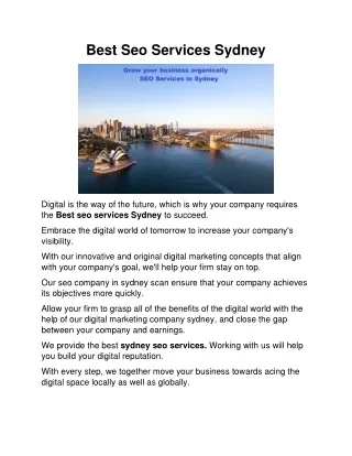 Best Seo Services Sydney
