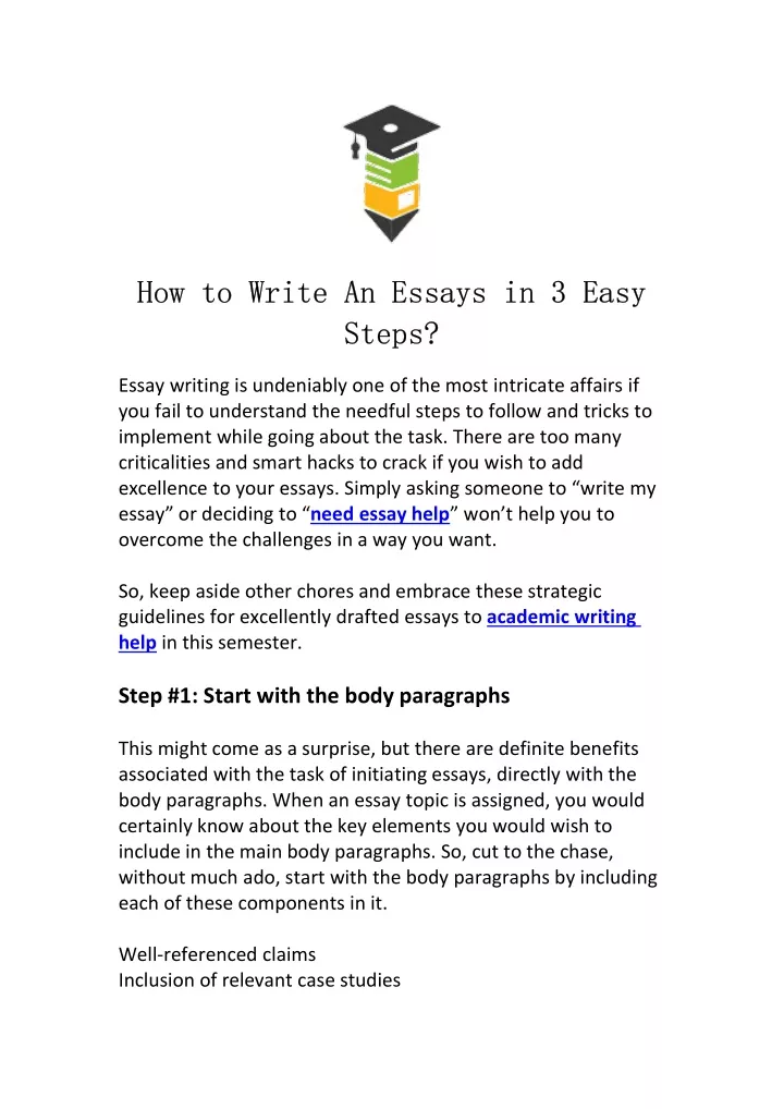 PPT - How to Write An Essays in 3 Easy Steps PowerPoint Presentation ...