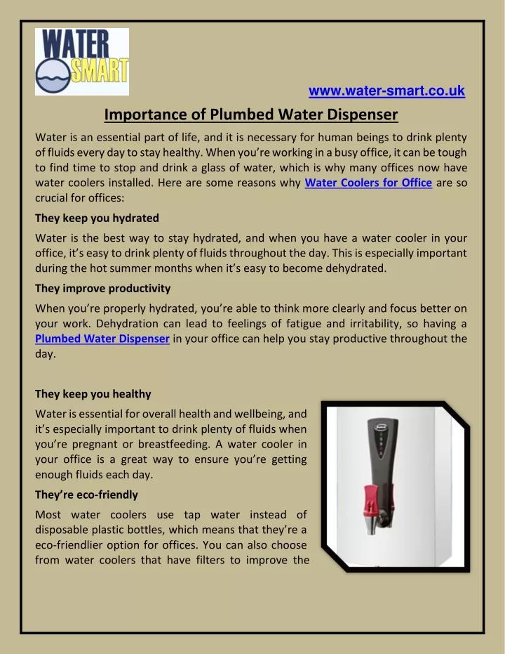 www water smart co uk importance of plumbed water