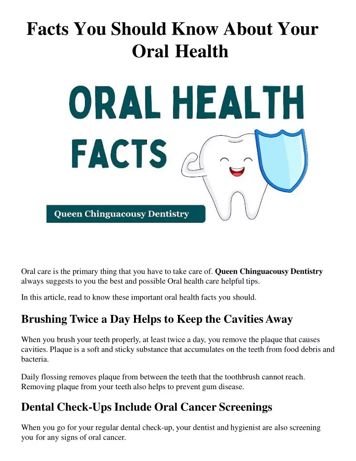 facts you should know about your oral health