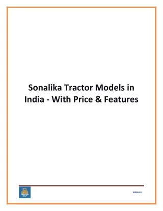 sonalika tractor models in india with price