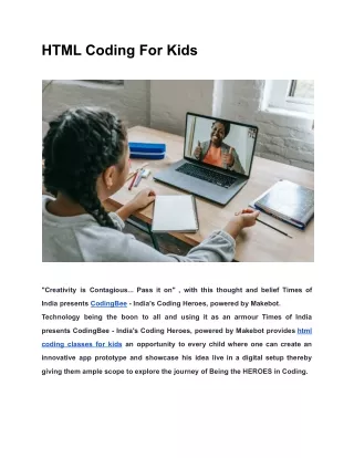 html coding for kids