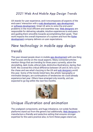 2021 web and mobile app design trends