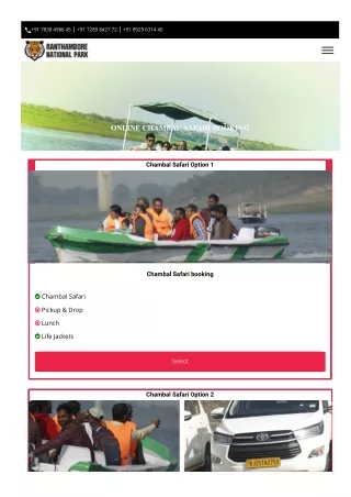 Online Chambal Safari Booking