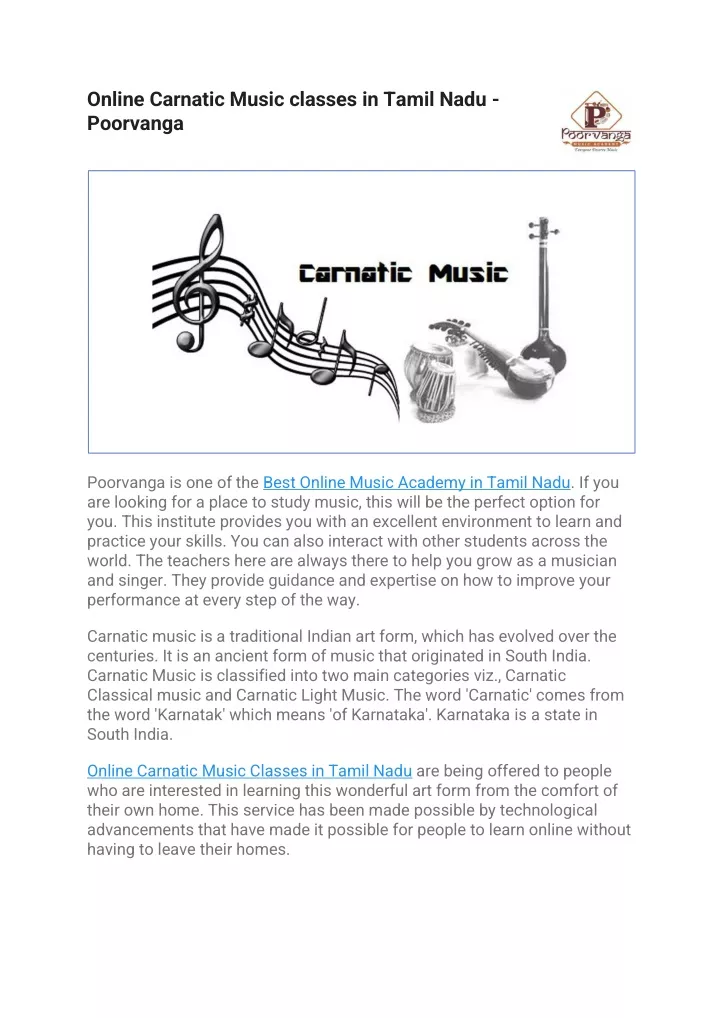 online carnatic music classes in tamil nadu