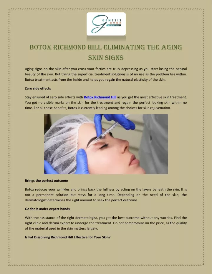 botox richmond hill eliminating the aging skin