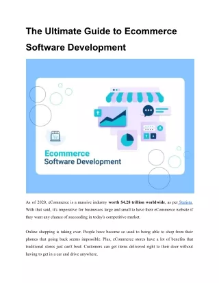 The Ultimate Guide to Ecommerce Software Development