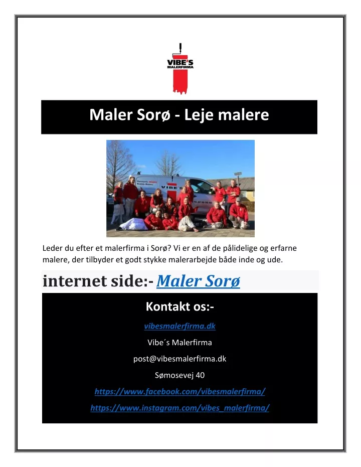 maler sor leje malere