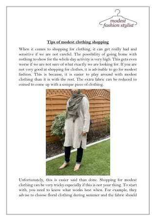 Tips of modest clothing shopping