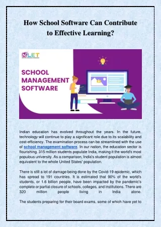 How school software can contribute to effective learning?