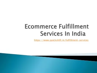 ecommerce fulfillment services in india