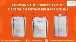Choosing the Correct Type of FIBCs When Buying Big Bags Online1