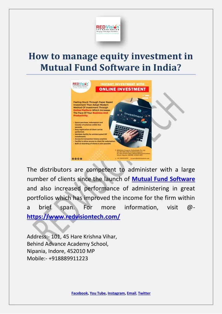 how to manage equity investment in mutual fund