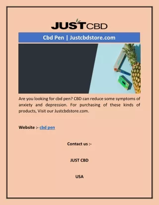Cbd Pen | Justcbdstore.com