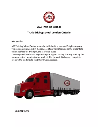 Truck Driving School London Ontario