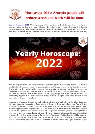 horoscope 2022 scorpio people will reduce stress