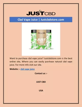 Cbd Vape Juice | Justcbdstore.com