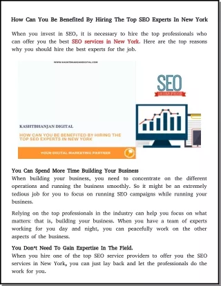 Top SEO Experts In New York