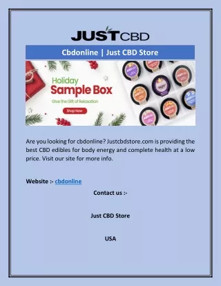 Cbdonline | Just CBD Store