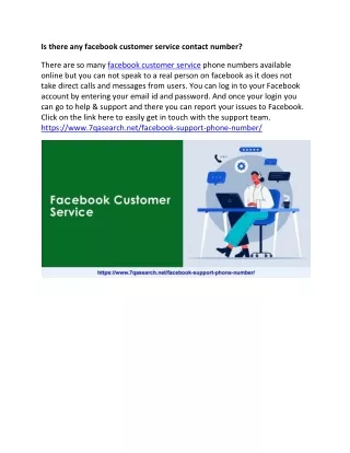 is there any facebook customer service contact